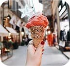ice cream in hand